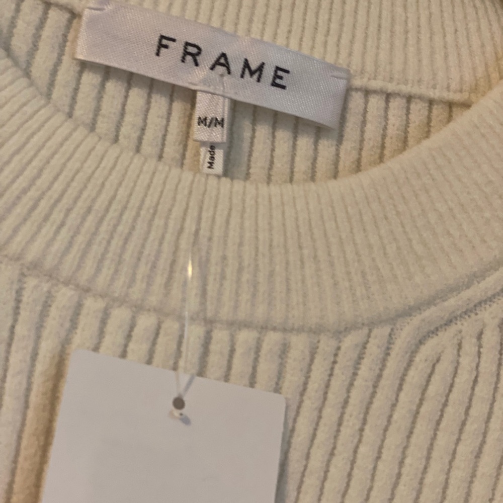 Frame Short Sleeve Ribbed Sweater Size Medium - Picture 5 of 10